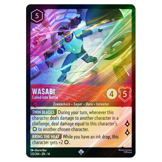 Wasabi – Called into Battle 125/204 card from the Lorcana set Hyperia City