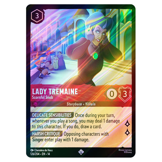 Lady Tremaine – Scornful Snob 126/204 card from the Lorcana set Hyperia City