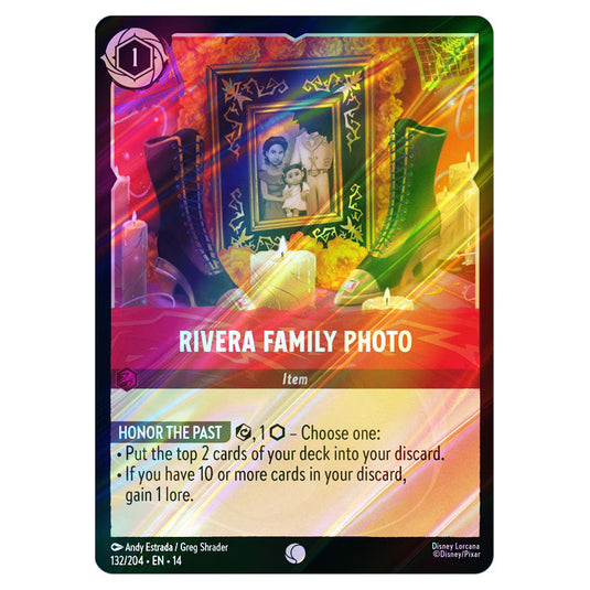 Rivera Family Photo 132/204 card from the Lorcana set Hyperia City
