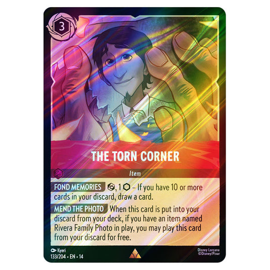 The Torn Corner 133/204 card from the Lorcana set Hyperia City