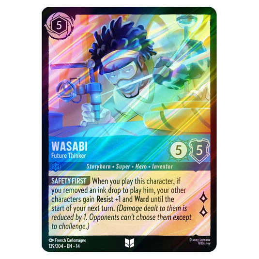 Wasabi – Future Thinker 139/204 card from the Lorcana set Hyperia City
