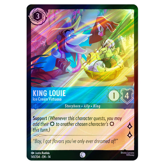 King Louie – Ice Cream Virtuoso 141/204 card from the Lorcana set Hyperia City