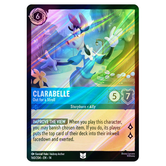Clarabelle – Out for a Stroll 160/204 card from the Lorcana set Hyperia City