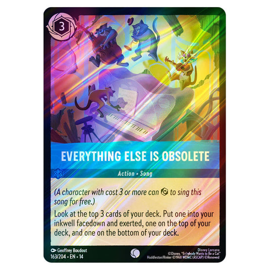 Everything Else Is Obsolete 163/204 card from the Lorcana set Hyperia City