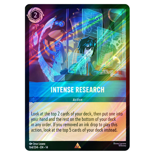 Intense Research 164/204 card from the Lorcana set Hyperia City