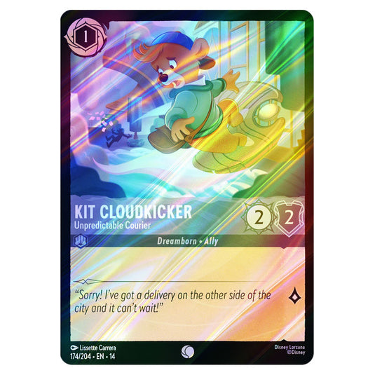 Kit Cloudkicker – Unpredictable Courier 174/204 card from the Lorcana set Hyperia City