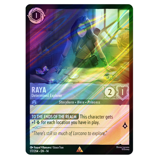 Raya – Determined Explorer 177/204 card from the Lorcana set Hyperia City