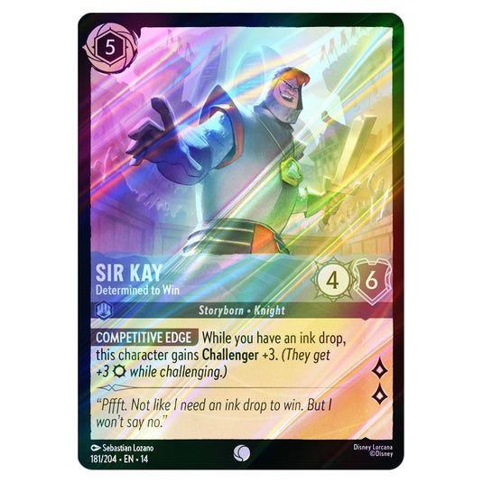 Sir Kay – Determined to Win 181/204 card from the Lorcana set Hyperia City
