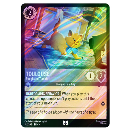 Toulouse – Rough and Tumble 182/204 card from the Lorcana set Hyperia City