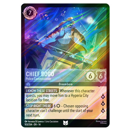Chief Bogo – Police Commissioner 183/204 card from the Lorcana set Hyperia City