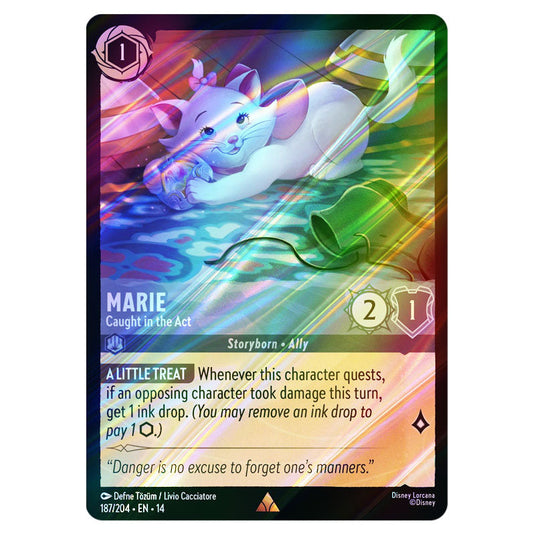 Marie – Caught in the Act 187/204 card from the Lorcana set Hyperia City