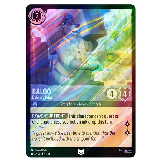 Baloo – Delivery Pilot 188/204 card from the Lorcana set Hyperia City