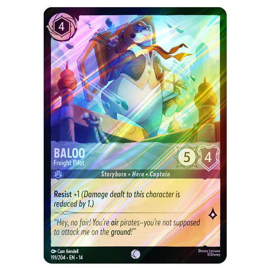 Baloo – Freight Pilot 191/204 card from the Lorcana set Hyperia City