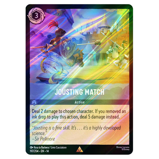 Jousting Match 197/204 card from the Lorcana set Hyperia City