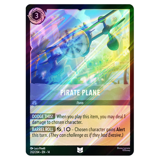 Pirate Plane 202/204 card from the Lorcana set Hyperia City