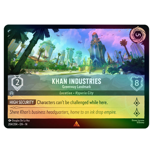 Khan Industries – Greenway Landmark 204/204 card from the Lorcana set Hyperia City