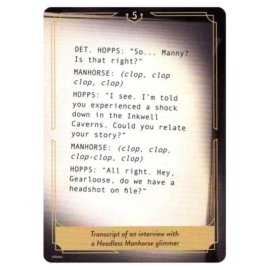 Transcript #005 T005 card from the Lorcana set Whispers in the Well