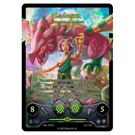 Elestrals TCG - Divine Champions - Lifestream - Ladogon - Champion of Dionysus - Box Topper