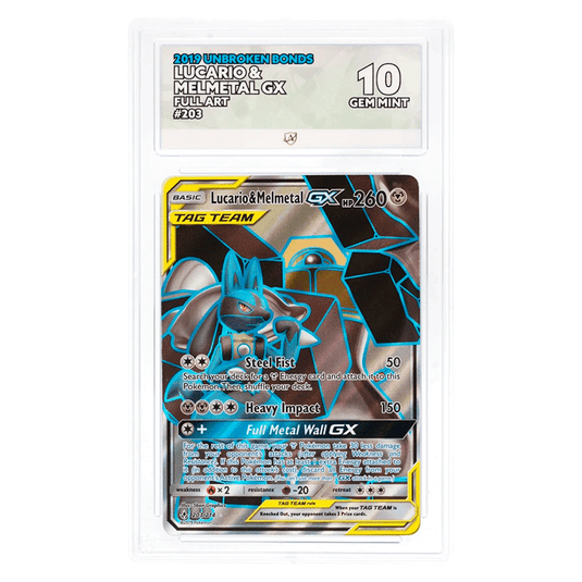 Pokemon - Unbroken Bonds - Lucario & Melmetal GX - 203/214 (ACE 10 Graded Slab)