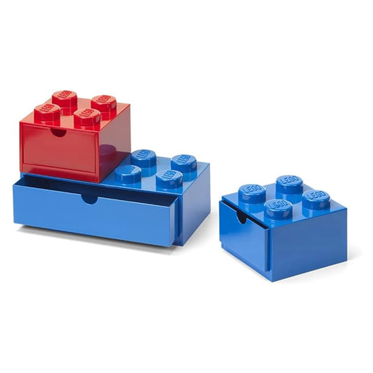 Lego Configurable Desk Draw Set In Blue & Red