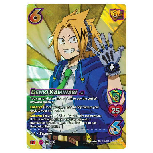 Denki Kaminari card from the My Hero Academia set Jet Burn CH-ALT MHA06 2/17