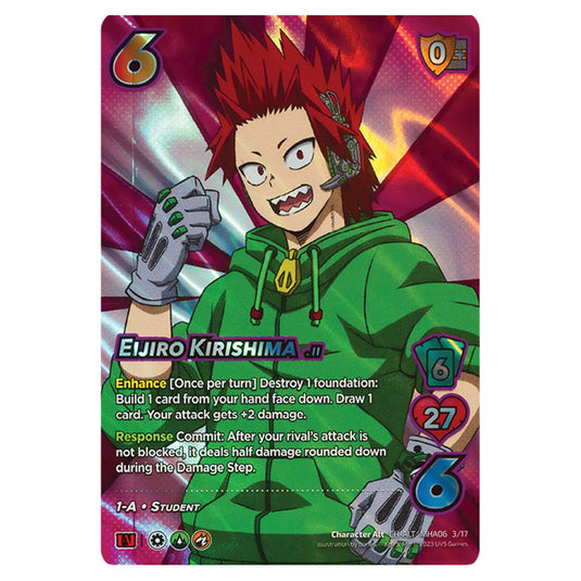 Eijiro Kirishima card from the My Hero Academia set Jet Burn CH-ALT MHA06 3/17