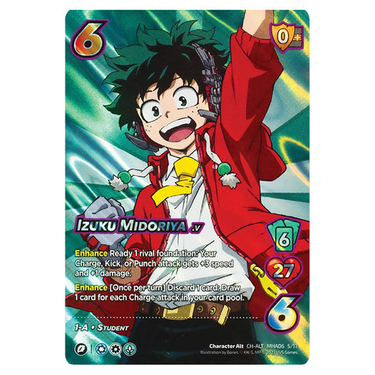 Izuku Midoriya card from the My Hero Academia set Jet Burn CH-ALT MHA06 5/17