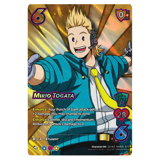 Mirio Togata card from the My Hero Academia set Jet Burn CH-ALT MHA06 9/17