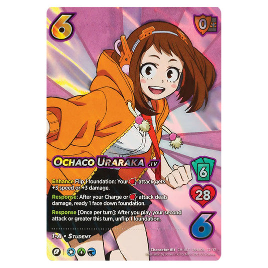 Ochaco Uraraka card from the My Hero Academia set Jet Burn CH-ALT MHA06 12/17