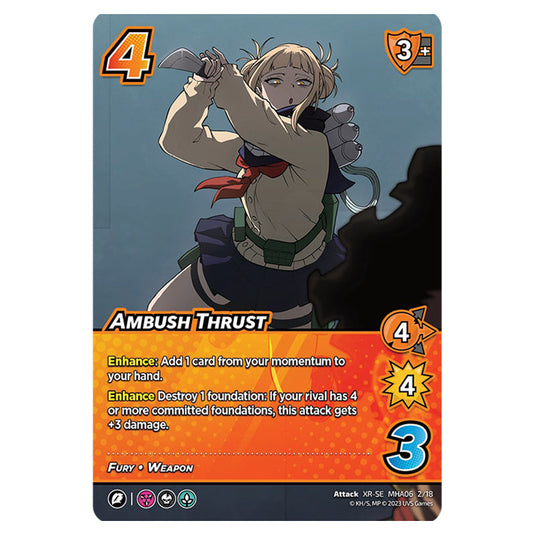 Ambush Thrust card from the My Hero Academia set Jet Burn XR-SE MHA06 2/18