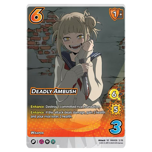 Deadly Ambush card from the My Hero Academia set Jet Burn SE MHA06 3/18