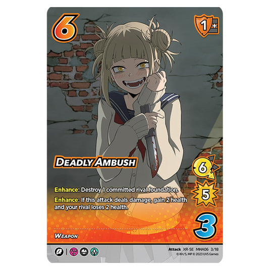 Deadly Ambush card from the My Hero Academia set Jet Burn XR-SE MHA06 3/18