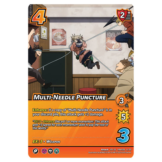 Multi-Needle Puncture card from the My Hero Academia set Jet Burn XR-SE MHA06 6/18