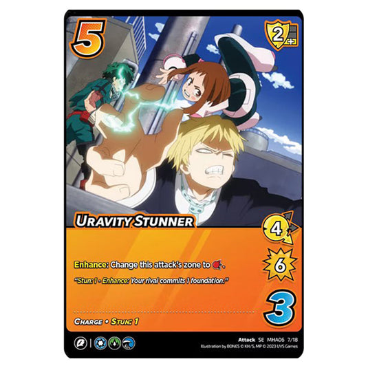 Uravity Stunner card from the My Hero Academia set Jet Burn SE MHA06 7/18