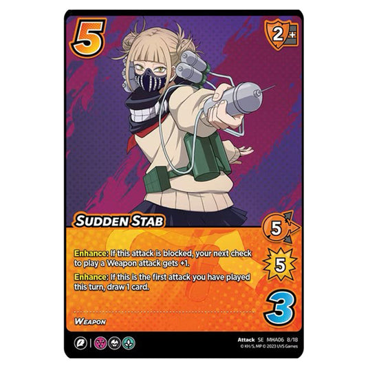 Sudden Stab card from the My Hero Academia set Jet Burn SE MHA06 8/18