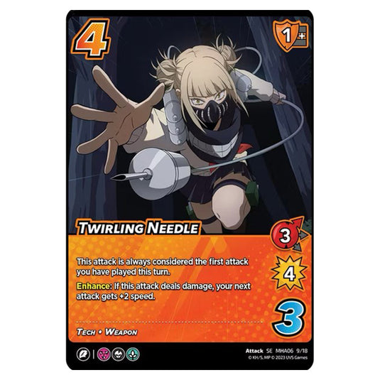 Twirling Needle card from the My Hero Academia set Jet Burn SE MHA06 9/18