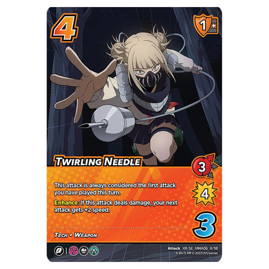 Twirling Needle card from the My Hero Academia set Jet Burn XR-SE MHA06 9/18