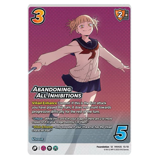 Abandoning All Inhibitions card from the My Hero Academia set Jet Burn SE MHA06 10/18