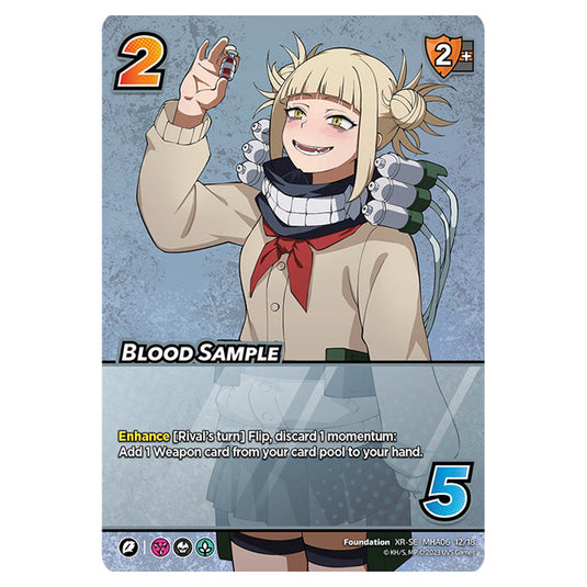 Blood Sample card from the My Hero Academia set Jet Burn XR-SE MHA06 12/18