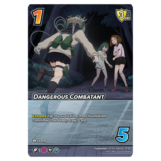 Dangerous Combatant card from the My Hero Academia set Jet Burn XR-SE MHA06 13/18