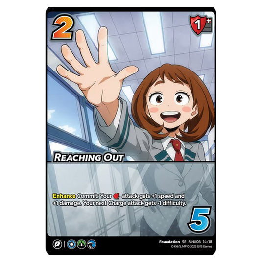 Reaching Out card from the My Hero Academia set Jet Burn SE MHA06 14/18