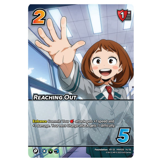 Reaching Out card from the My Hero Academia set Jet Burn XR-SE MHA06 14/18