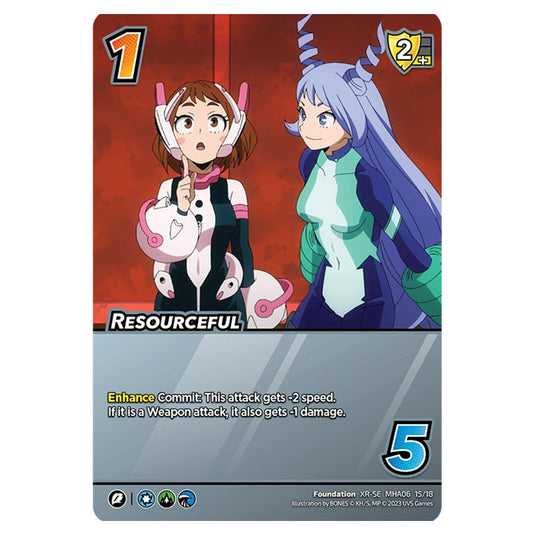 Resourceful card from the My Hero Academia set Jet Burn XR-SE MHA06 15/18