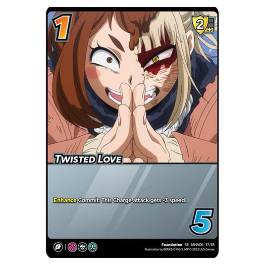 Twisted Love card from the My Hero Academia set Jet Burn SE MHA06 17/18