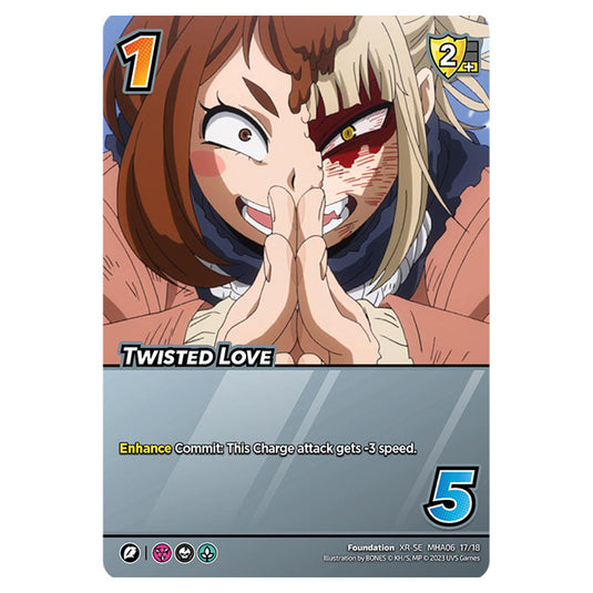 Twisted Love card from the My Hero Academia set Jet Burn XR-SE MHA06 17/18