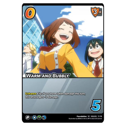 Warm and Bubbly card from the My Hero Academia set Jet Burn SE MHA06 17/18