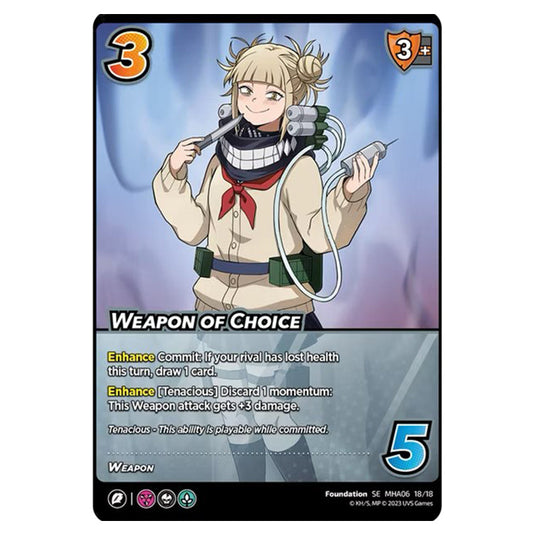 Weapon of Choice card from the My Hero Academia set Jet Burn SE MHA06 18/18