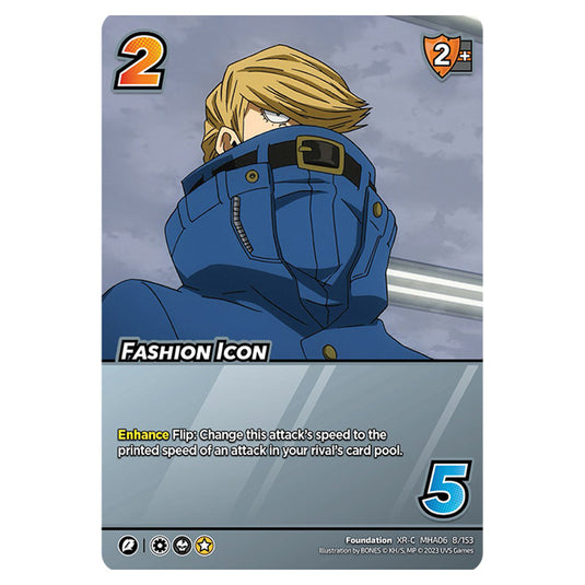 Fashion Icon card from the My Hero Academia set Jet Burn XR-C MHA06 8/153