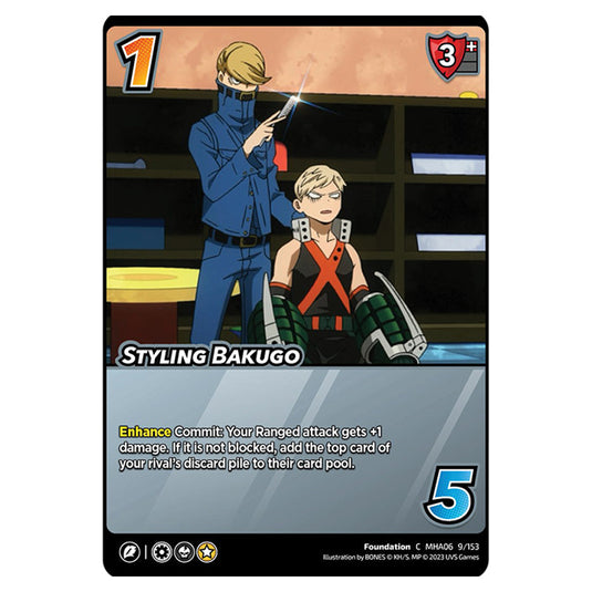 Styling Bakugo card from the My Hero Academia set Jet Burn C MHA06 9/153