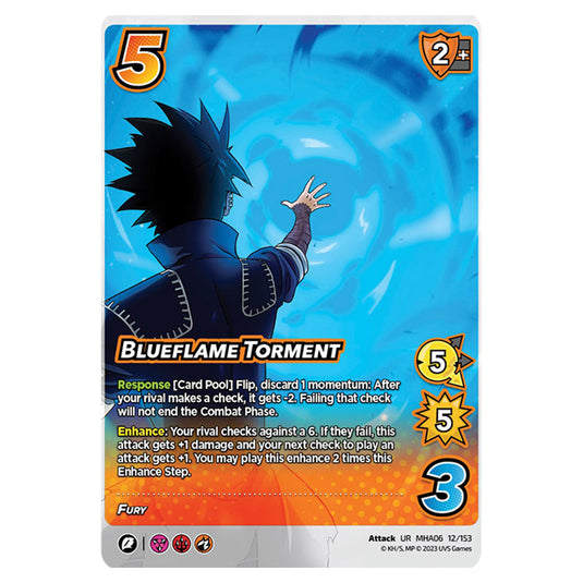 Blueflame Torment card from the My Hero Academia set Jet Burn UR MHA06 12/153